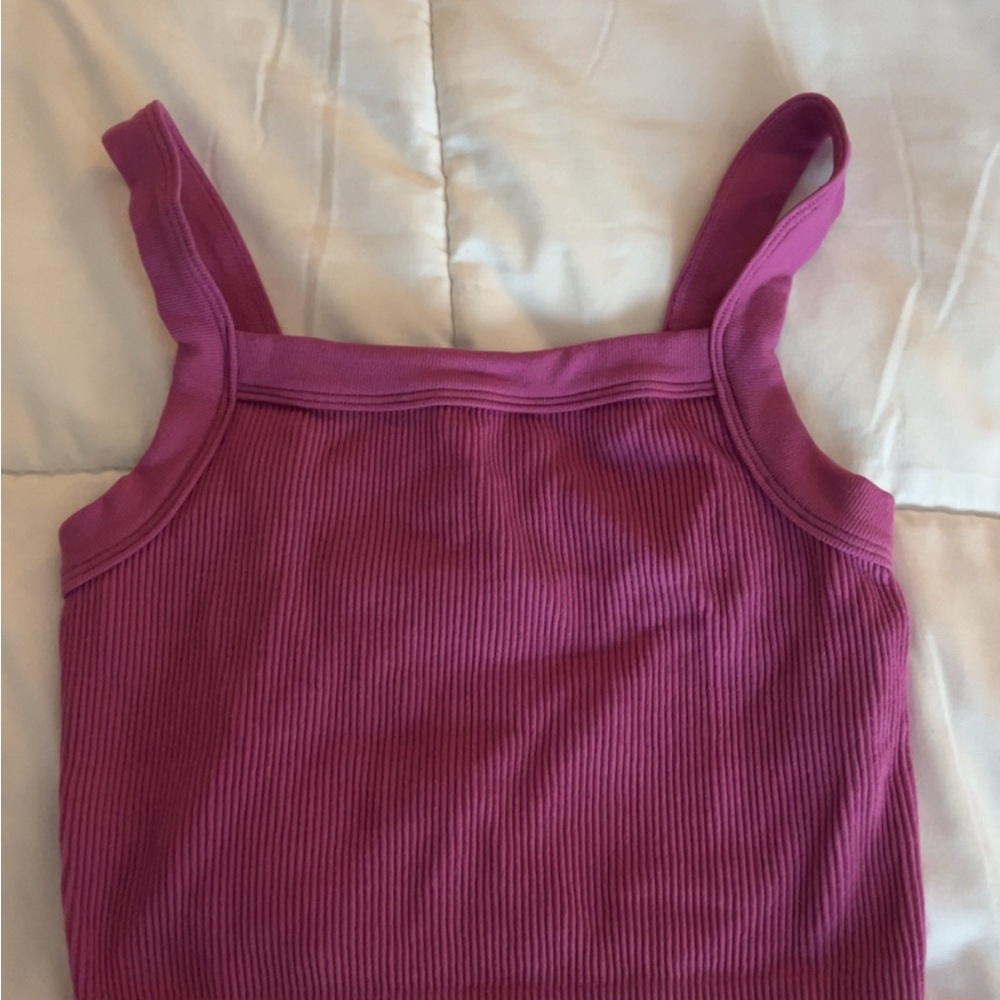 Cotton On Magenta Ribbed Tank Top
